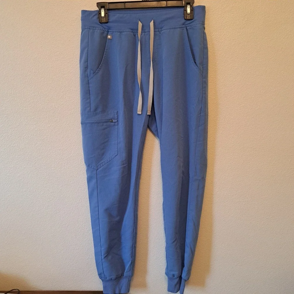 Figs Technical Collection Scrub Set Blue V-Neck Top Jogger Pants Small W18SW2005